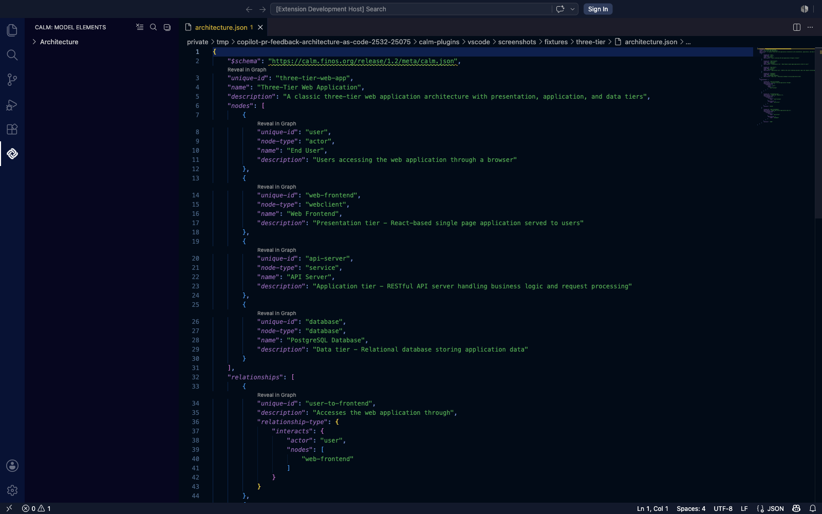CALM activity bar entry