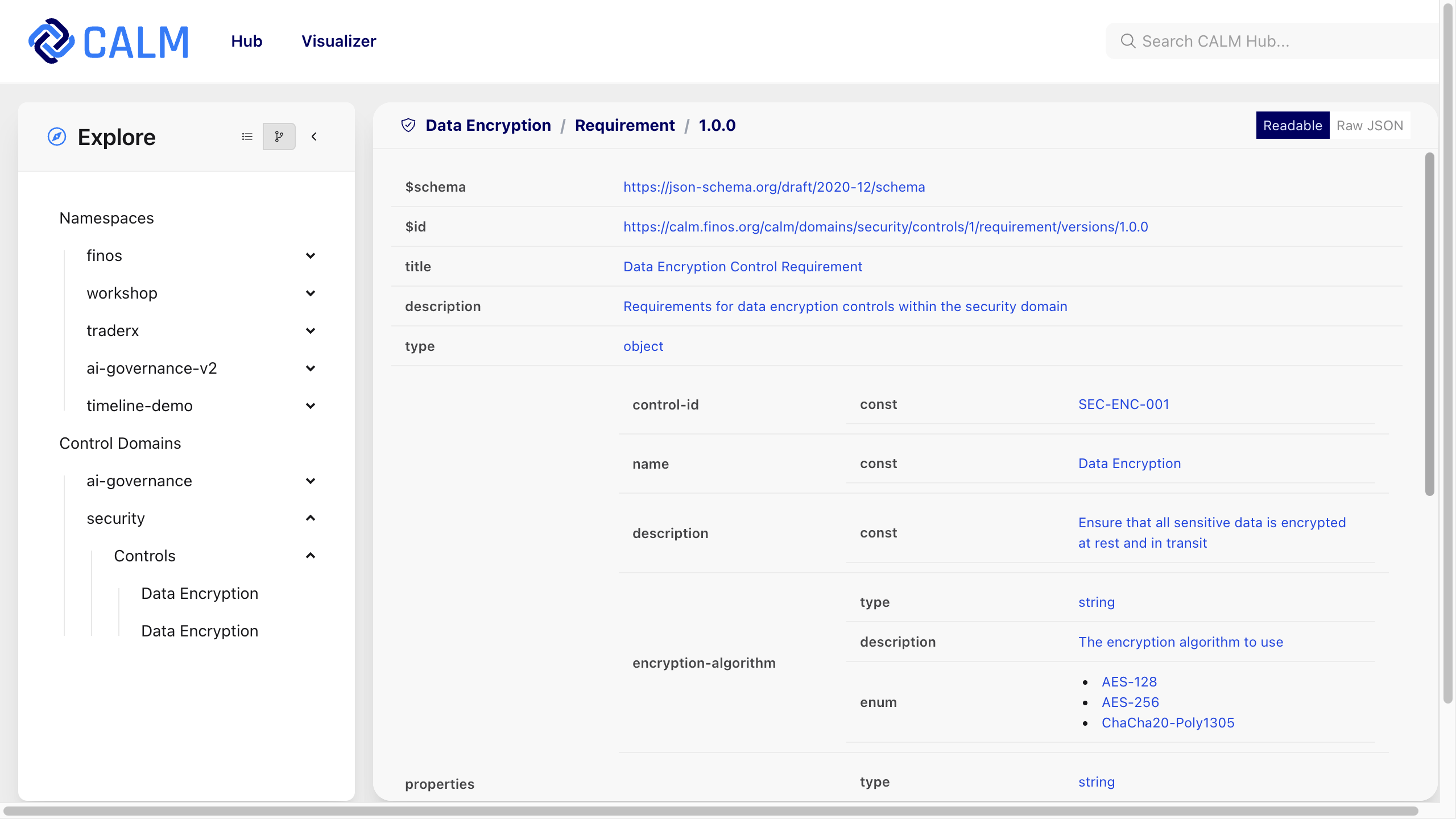 CALM Hub Control Viewer