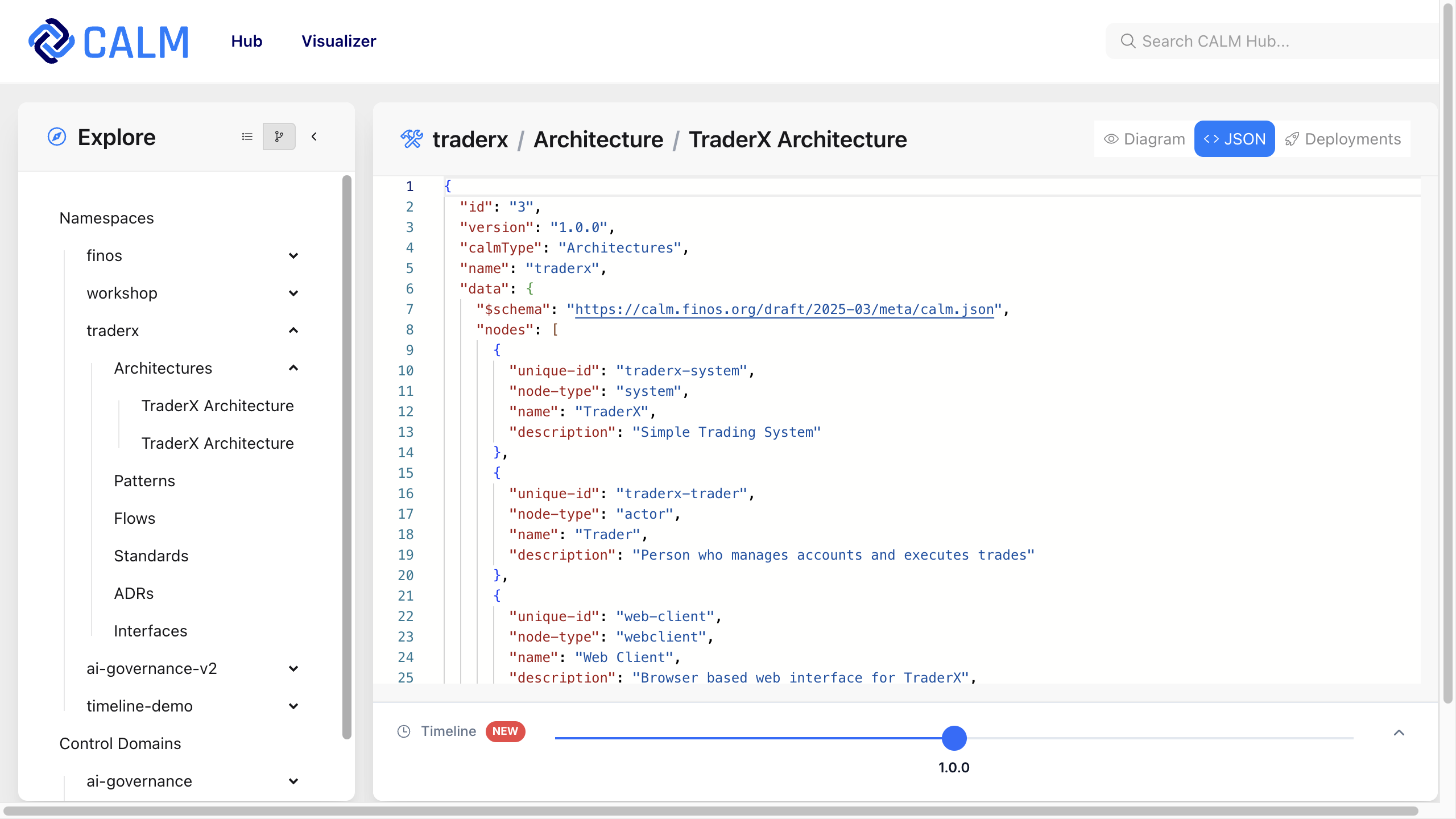 CALM Hub Raw JSON Viewer